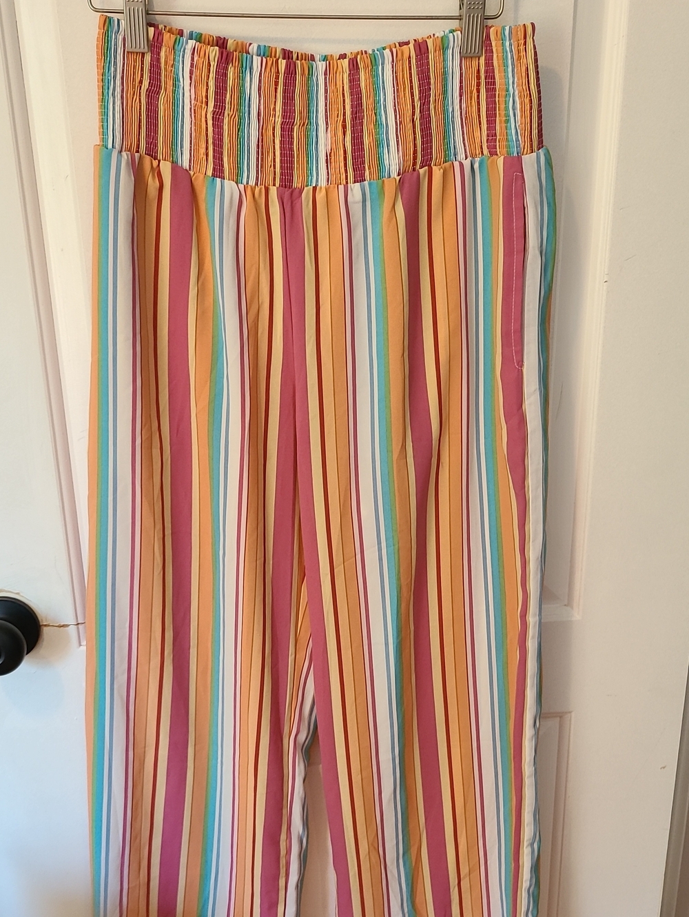 NWOT Jenny Boston Colorful Striped Wide Leg Palazzo Pants